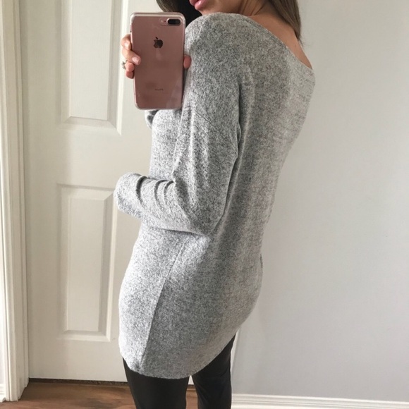 Grey boat neck sweater - Picture 2 of 4